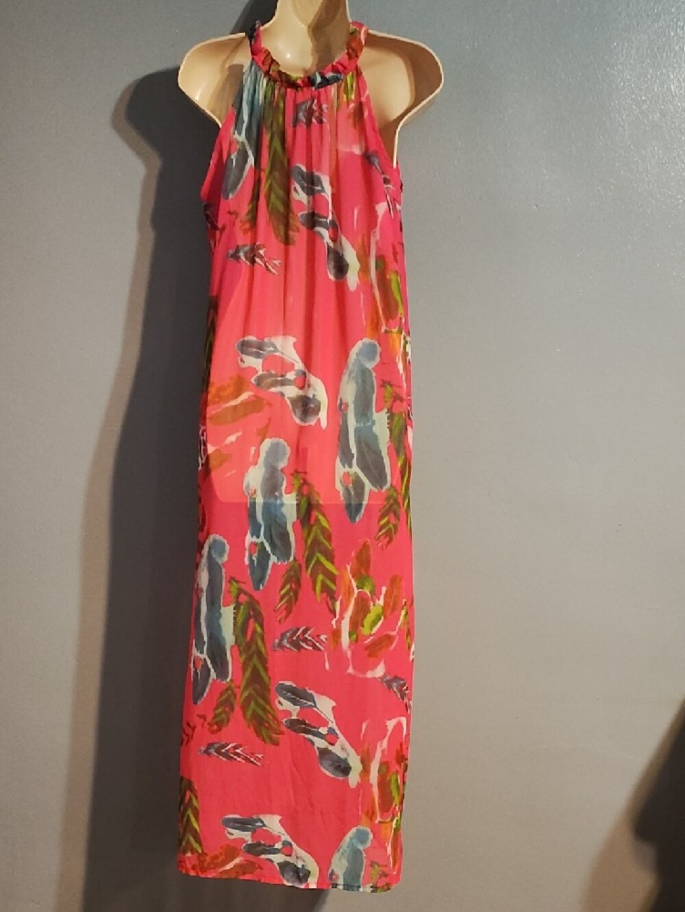 Tropical Pink Halter Maxi Dress - Picture 10 of 17